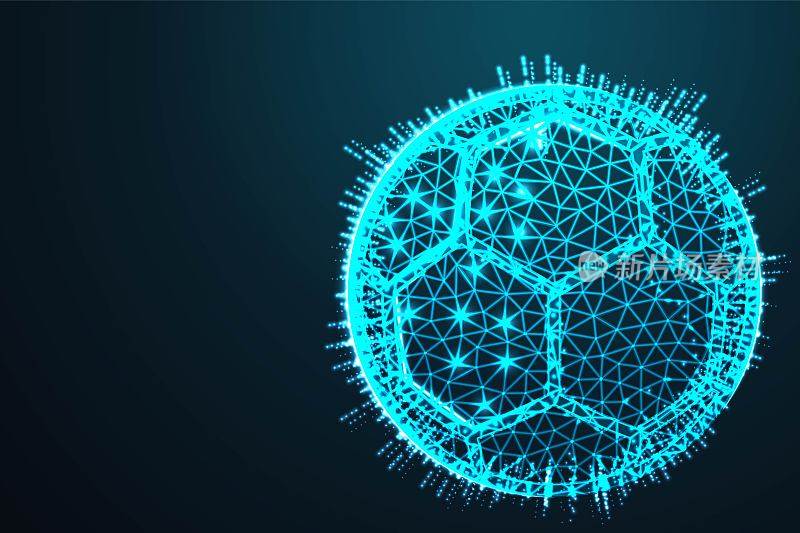 ball, football sport,Abstract 3d polygonal wireframe airplane on blue night sky with dots and stars. illustration or background